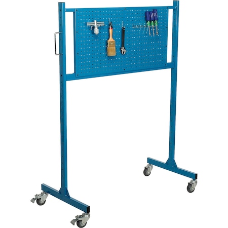 Global Industrial Mobile Pegboard Panel Rack, 48inW, Blue 319090